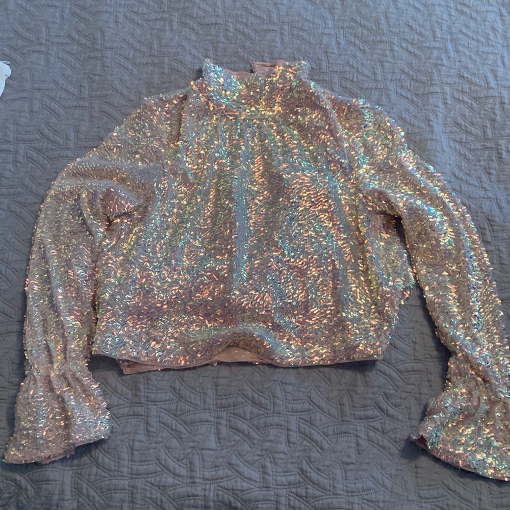 FREE PEOPLE SEQUIN TURTLENECK
